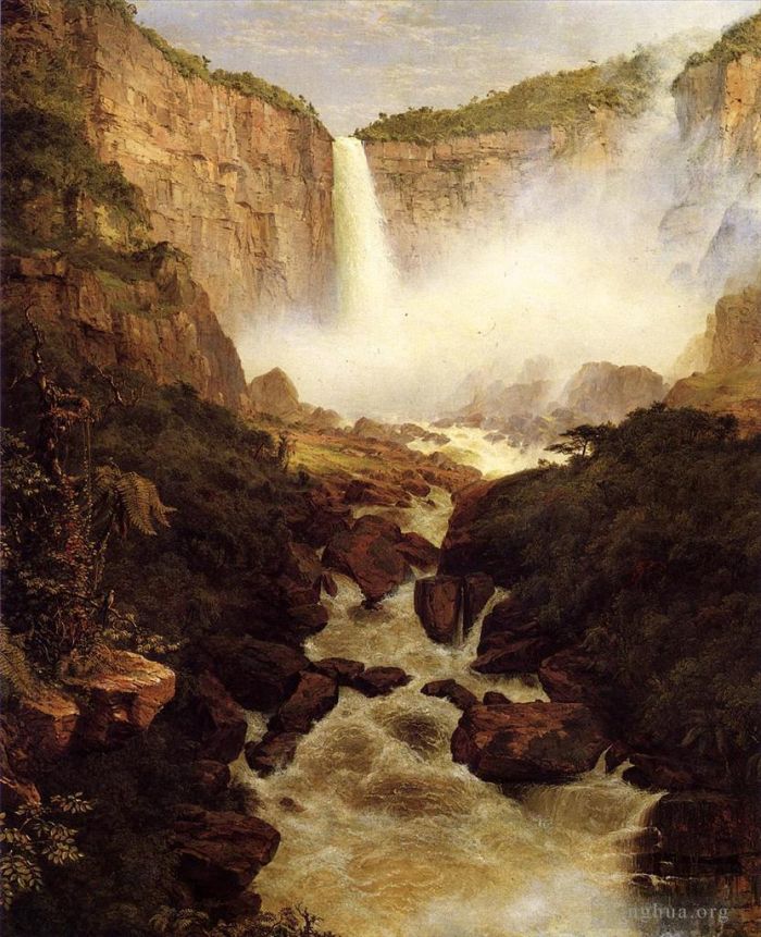 Frederic Edwin Church Ölgemälde - Tequendama Falls in der Nähe von Bogota New Granada