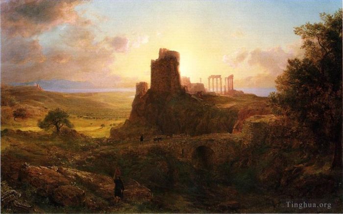 Frederic Edwin Church Ölgemälde - Die Ruinen von Sunion Griechenland