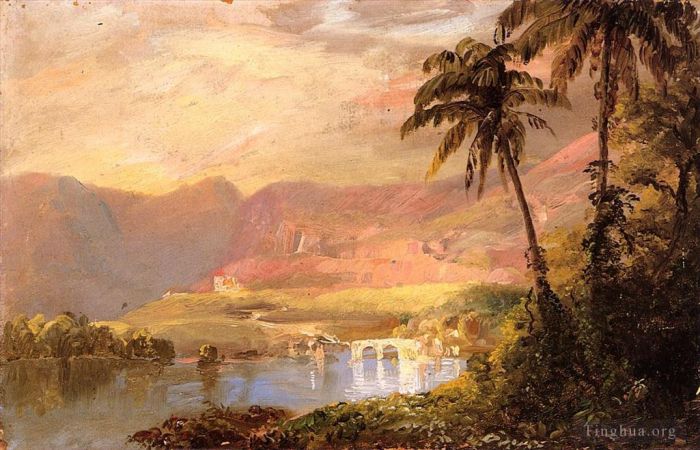 Frederic Edwin Church Ölgemälde - Tropische Landschaft