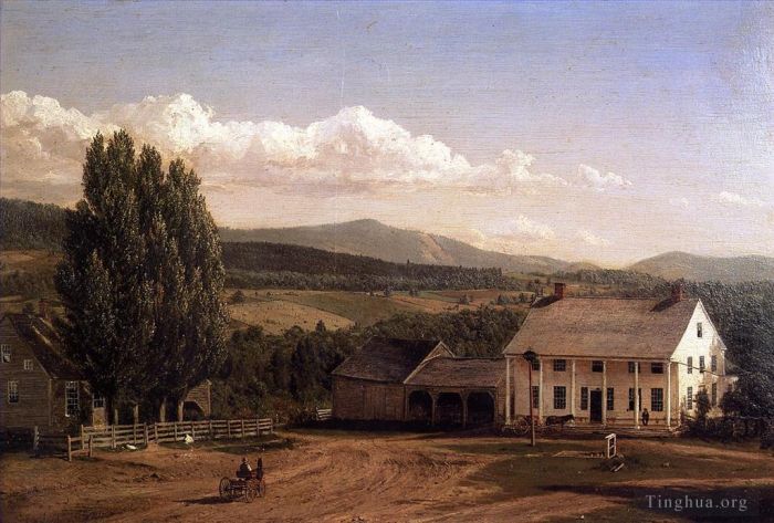 Frederic Edwin Church Ölgemälde - Ansicht in Pittsford Vt