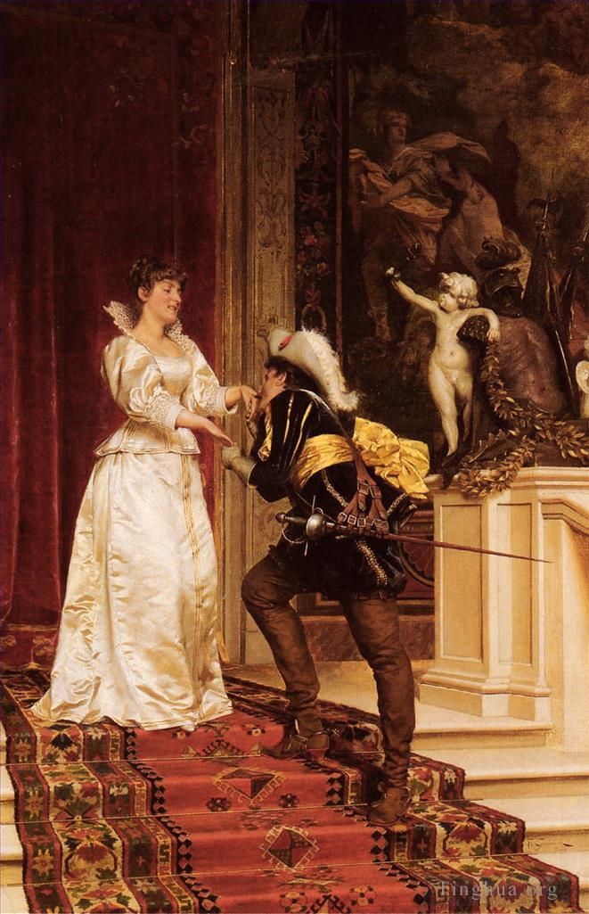 Frederic Soulacroix Ölgemälde - Der Kuss der Kavaliere