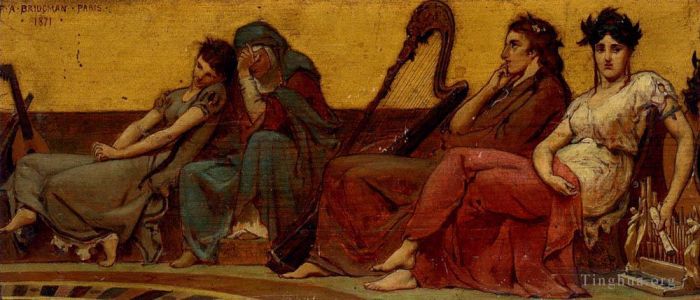 Frederick Arthur Bridgman Andere Malerei - Entwurf für die Dekoration einer Äolischen Harfe