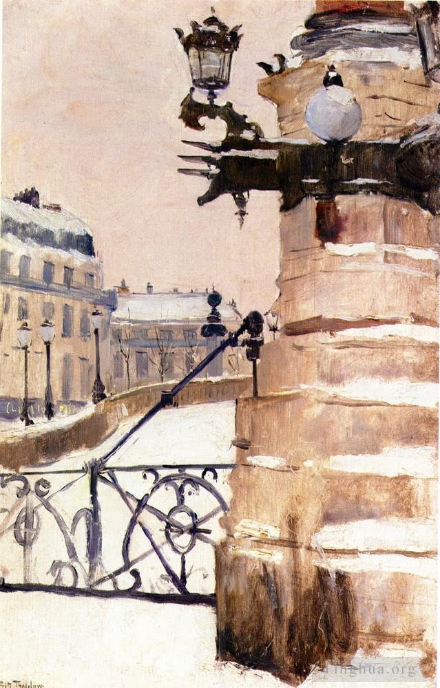 Frits Thaulow Ölgemälde - Winter I Paris Winter in Paris