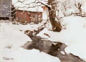 Frits Thaulow Werk - Winter auf der Insel Stord