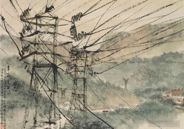 Fu Baoshi Chinesische Kunst - Stromleitungen 1954