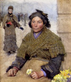 George Clausen Werk - Flora, die Zigeunerblumenverkäuferin