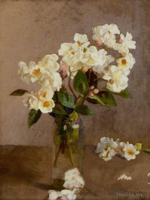 George Clausen Werk - Kleine weiße Rosen