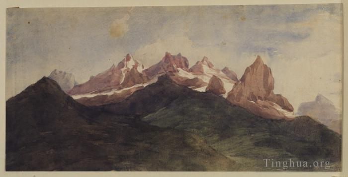 George Frederic Watts Ölgemälde - Alpenlandschaft
