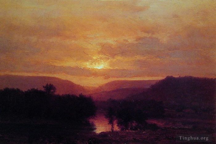 George Inness Ölgemälde - Sonnenuntergang