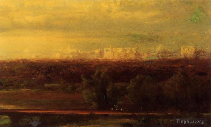 George Inness Ölgemälde - Visionäre Landschaft