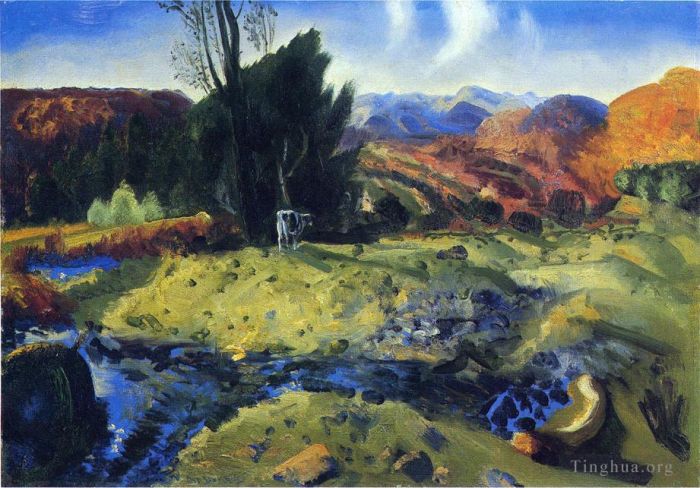 George Wesley Bellows Ölgemälde - Autumn Brook Realistische Landschaft George Wesley Bellows