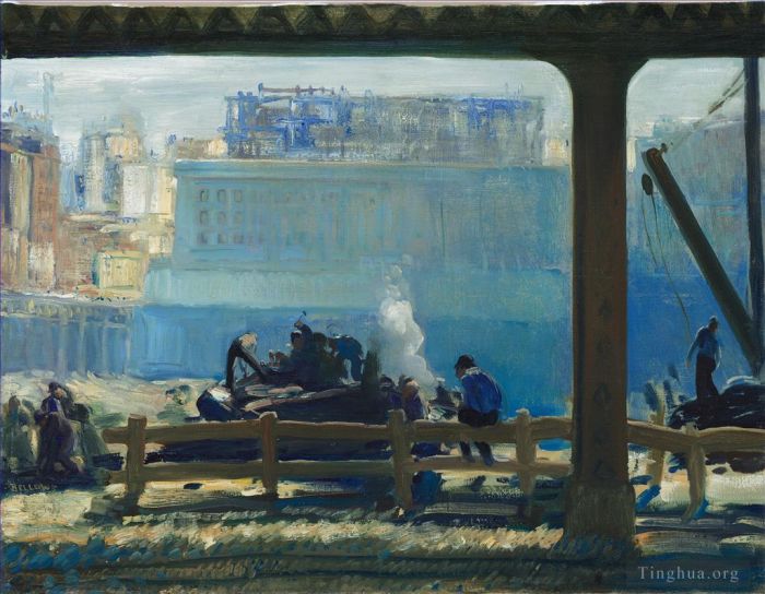 George Wesley Bellows Ölgemälde - Blauer Morgen 1909 George Bellows
