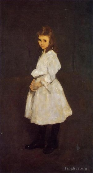 George Wesley Bellows Werk - Kleines Mädchen in Weiß, auch bekannt als Queenie Barnett