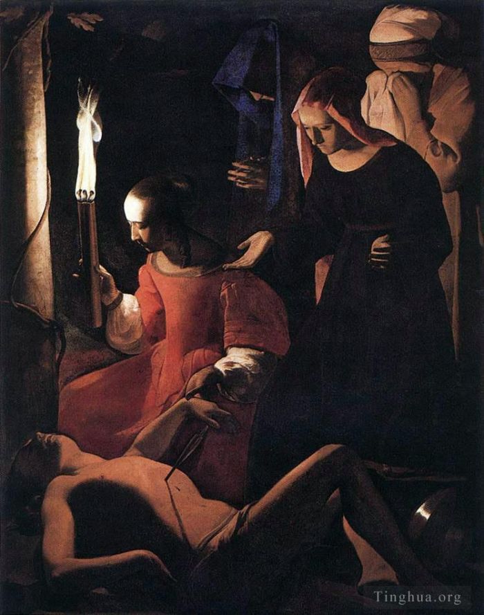 Georges de La Tour Ölgemälde - Der heilige Sebastien wird von der heiligen Irene besucht