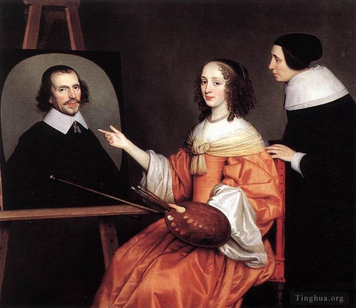 Gerard van Honthorst Ölgemälde - Margareta Maria De Roodere und ihre Eltern