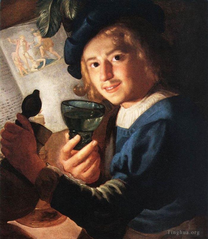 Gerard van Honthorst Ölgemälde - Junger Trinker