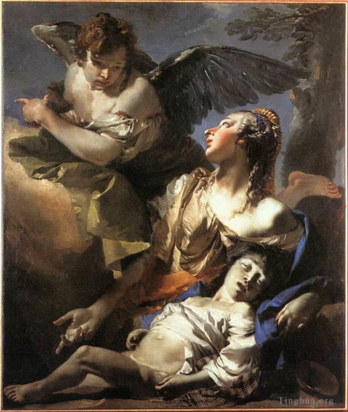 Giovanni Battista Tiepolo Ölgemälde - Der Engel unterstützt Hagar