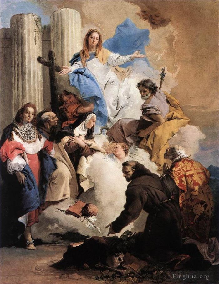 Giovanni Battista Tiepolo Ölgemälde - Die Jungfrau mit sechs Heiligen