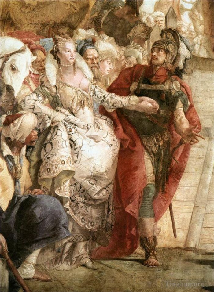 Giovanni Battista Tiepolo Andere Malerei - Palazzo Labia Das Treffen von Antonius und Kleopatra detail1