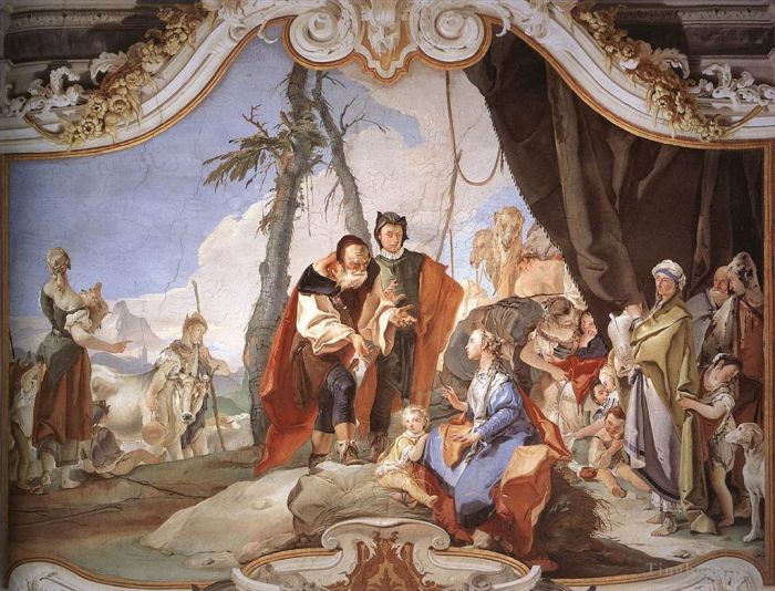Giovanni Battista Tiepolo Andere Malerei - Palazzo Patriarcale Rachel versteckt die Idole vor ihrem Vater Laban