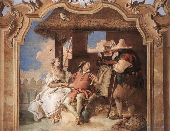 Giovanni Battista Tiepolo Andere Malerei - Villa Valmarana Angelica und Medoro mit den Hirten