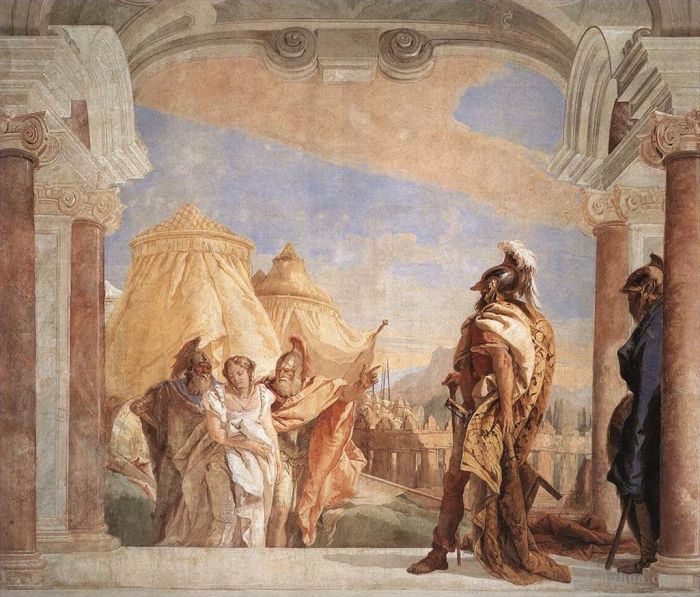 Giovanni Battista Tiepolo Andere Malerei - Villa Valmarana Eurybates und Talthybios führen Briseis nach Agamemmon
