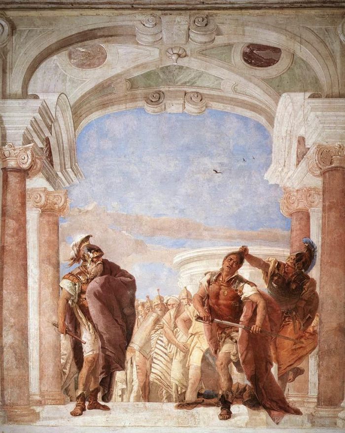 Giovanni Battista Tiepolo Andere Malerei - Villa Valmarana Der Zorn des Achilles