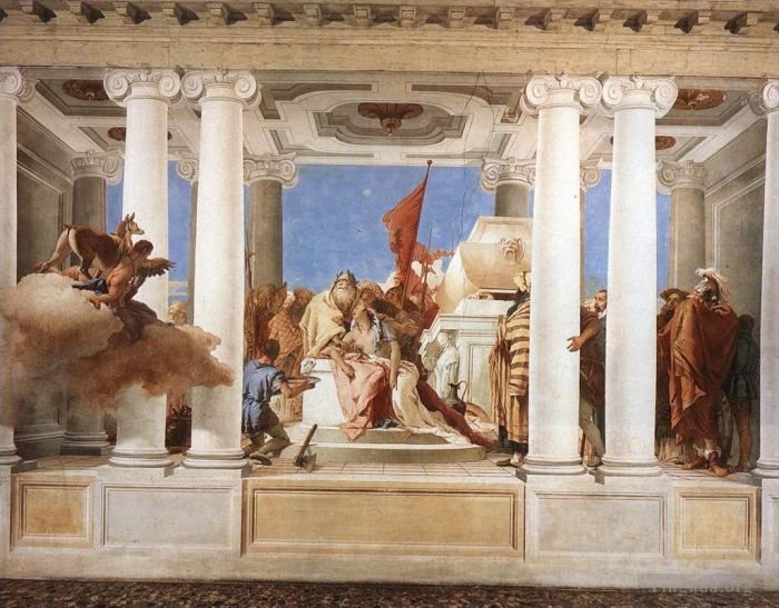 Giovanni Battista Tiepolo Andere Malerei - Villa Valmarana Das Opfer der Iphigenie