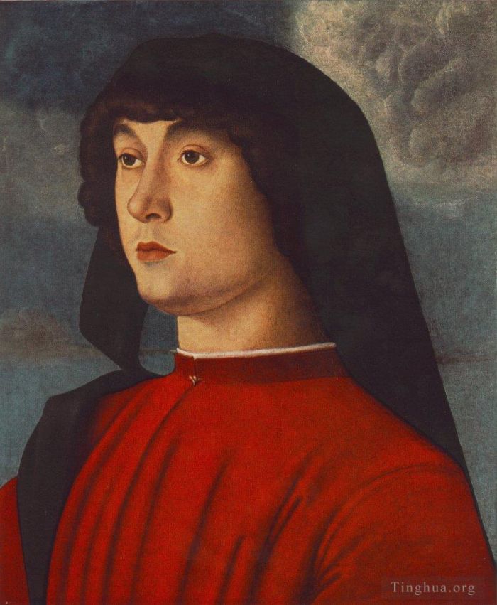 Giovanni Bellini Ölgemälde - Porträt eines jungen Mannes in Rot