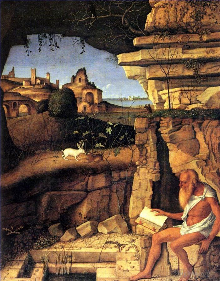 Giovanni Bellini Ölgemälde - Lesung des Heiligen Hieronymus