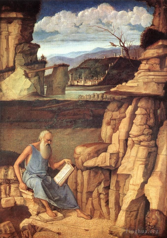Giovanni Bellini Ölgemälde - Der heilige Hieronymus liest
