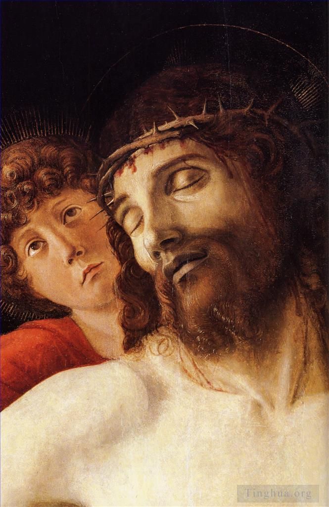 Giovanni Bellini Ölgemälde - Der tote Christus, gestützt von zwei Engeln dt1