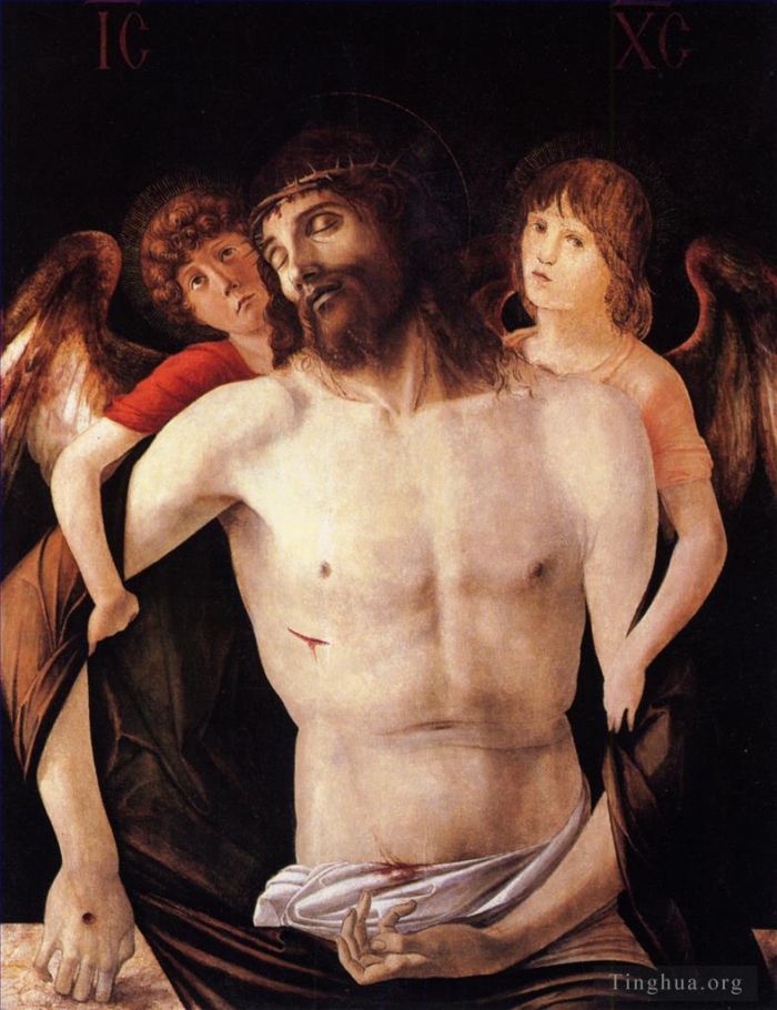 Giovanni Bellini Ölgemälde - Der tote Christus, gestützt von zwei Engeln