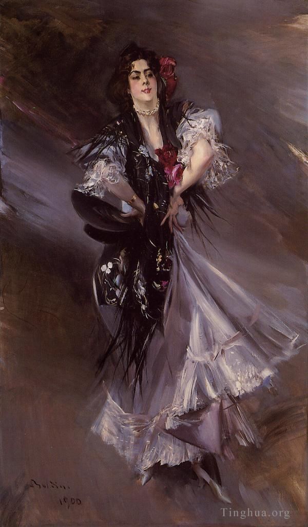 Giovanni Boldini Ölgemälde - Porträt von Anita de la Ferie, der spanischen Tänzerin