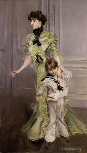 Giovanni Boldini Werk - Porträt von Madame Georges Hugo, geborene Pauleen Menard Dozian, und ihrem Sohn Jean