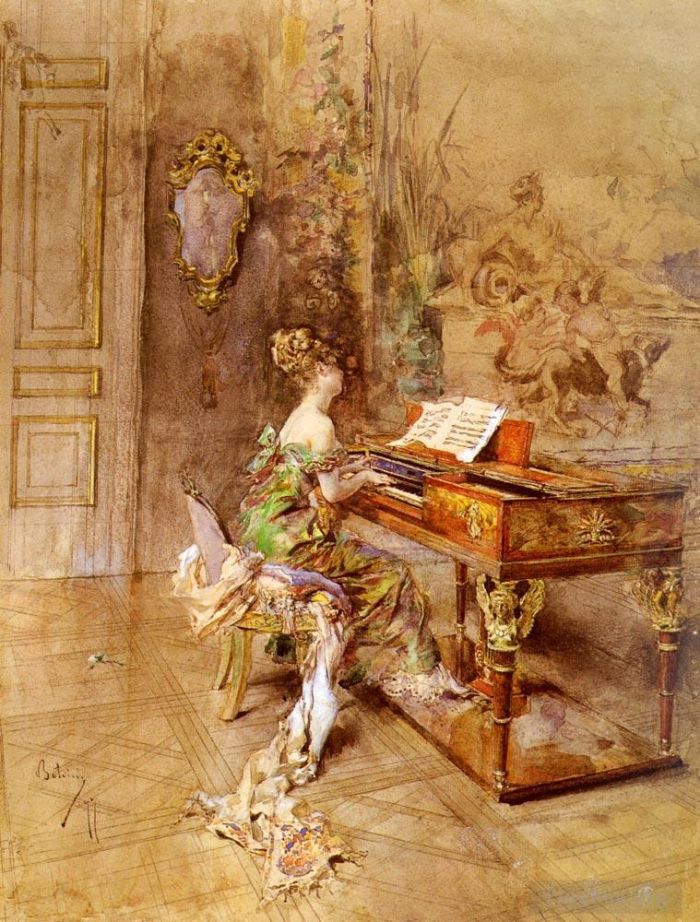 Giovanni Boldini Andere Malerei - La Pianista