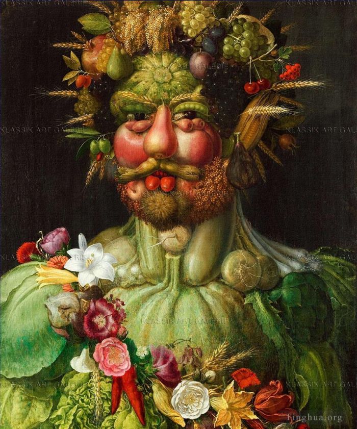 Giuseppe Arcimboldo Ölgemälde - Mann aus Gemüse und Blumen