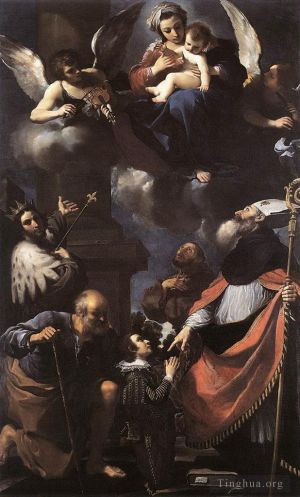 Guercino Werk - Ein Spender, der der Jungfrau überreicht wird