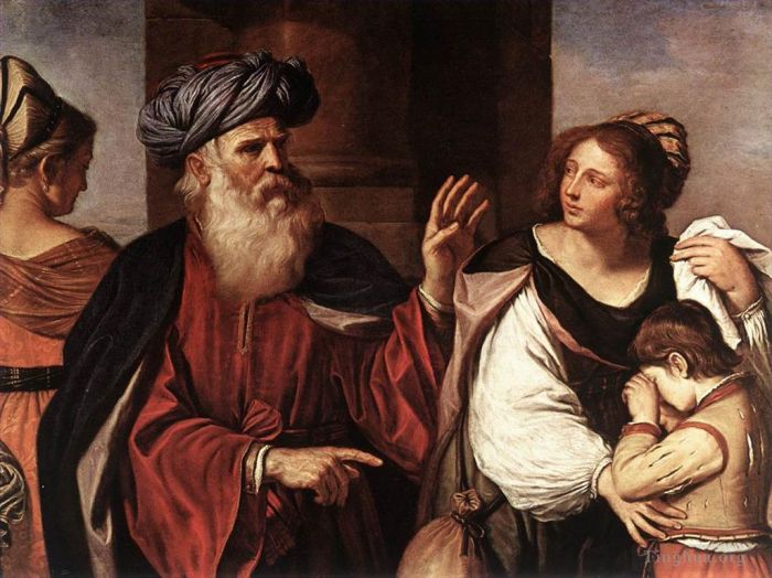 Guercino Ölgemälde - Abraham vertrieb Hagar und Ismael