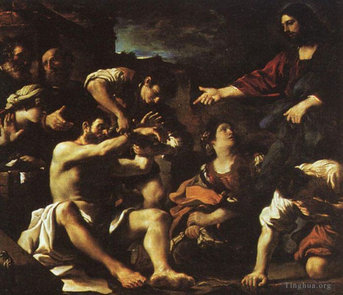 Guercino Ölgemälde - Auferweckung von Lazarus