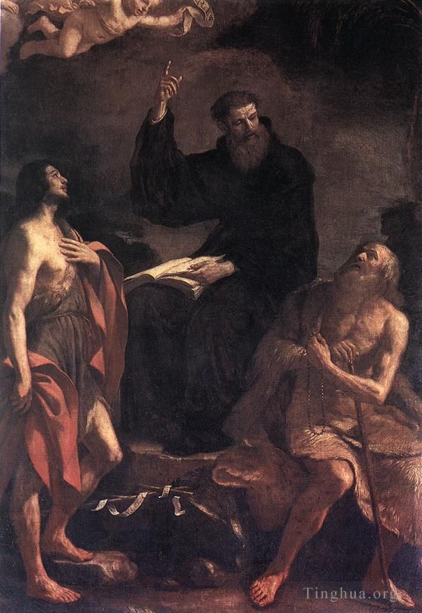 Guercino Ölgemälde - St. Augustinus, St. Johannes der Täufer und St. Paul der Einsiedler