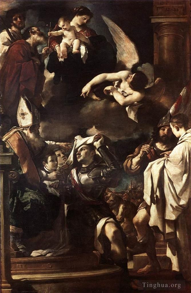 Guercino Ölgemälde - Der heilige Wilhelm von Aquitanien empfängt die Kutte