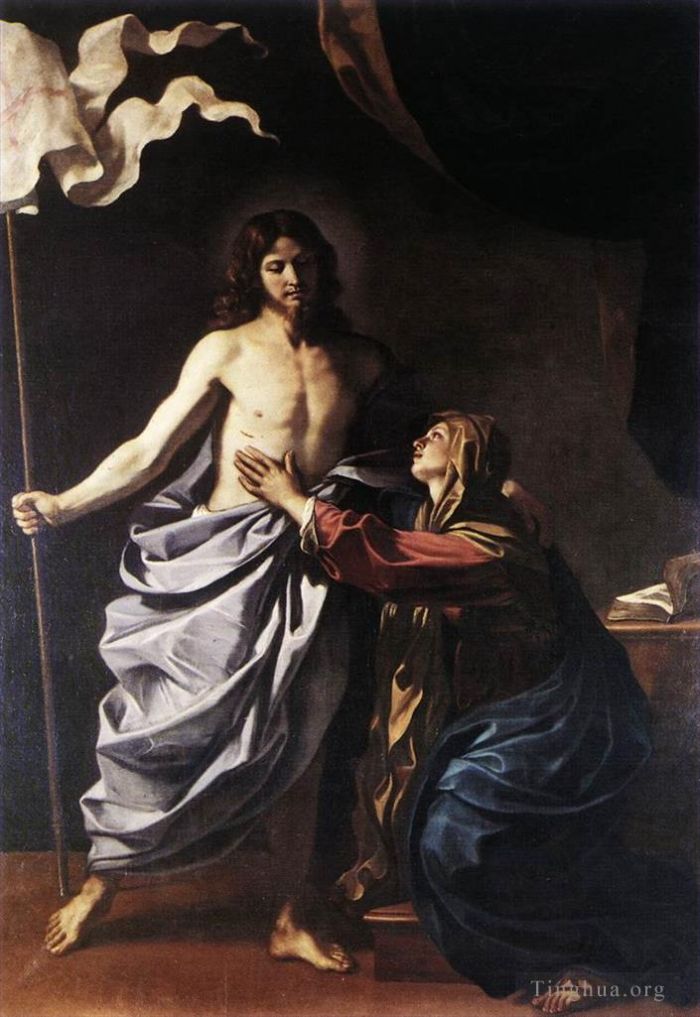 Guercino Ölgemälde - Der auferstandene Christus erscheint der Jungfrau