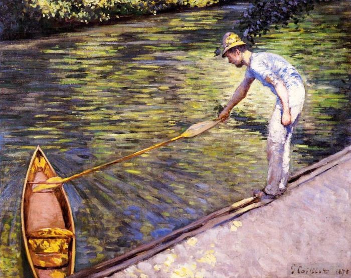 Gustave Caillebotte Ölgemälde - Bootsfahrer zieht an seinem Perissoire