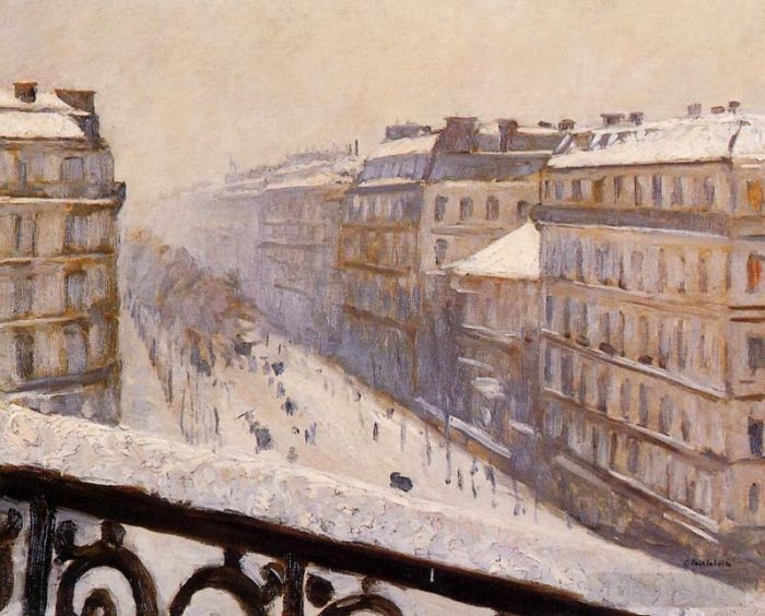 Gustave Caillebotte Ölgemälde - Boulevard Haussmann Schnee