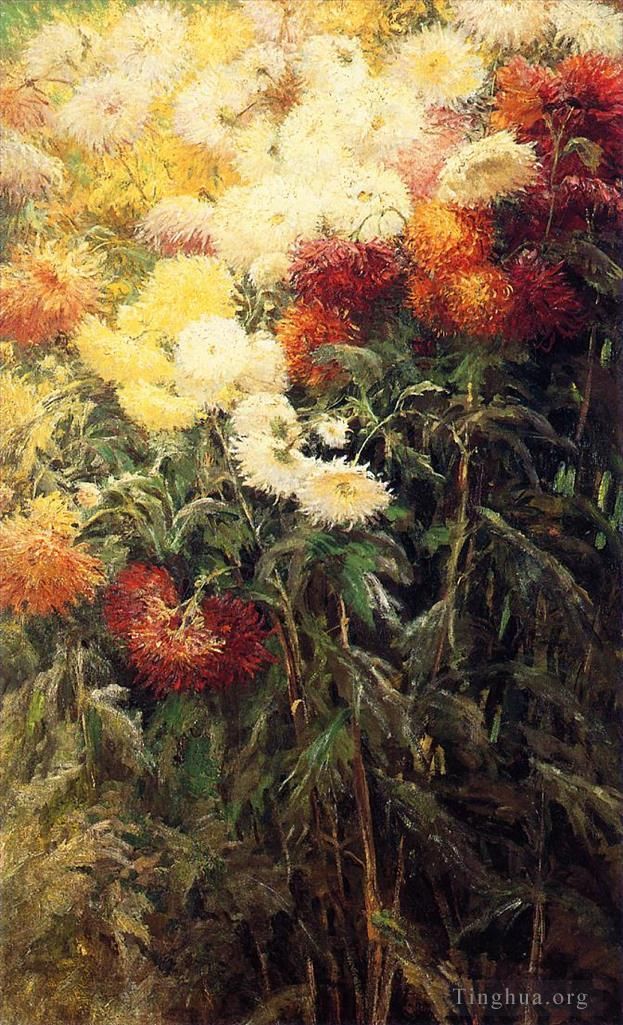Gustave Caillebotte Ölgemälde - Chrysanthemengarten in Petit Gennevilliers
