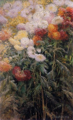 Gustave Caillebotte Werk - Büschel Chrysanthemengarten in Petit Gennevilliers