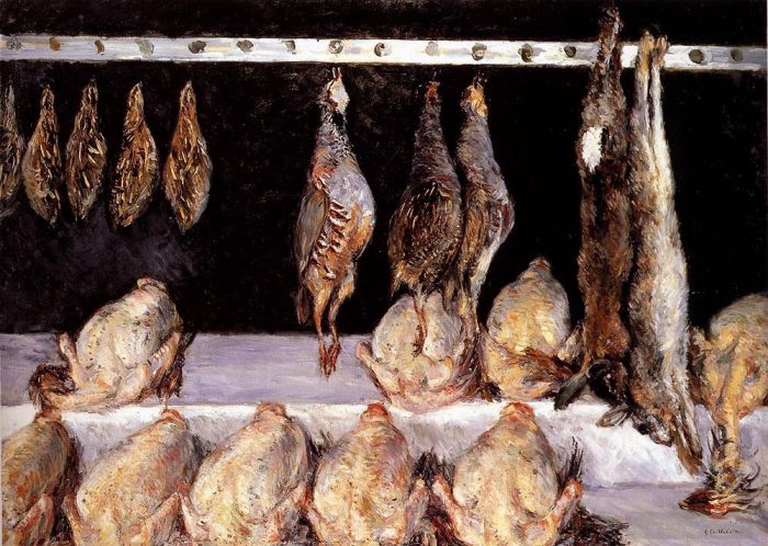 Gustave Caillebotte Ölgemälde - Ausstellung von Hühnern und Wildvögeln