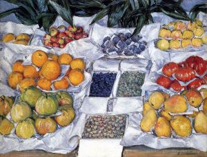 Gustave Caillebotte Werk - Stillleben mit Früchten auf einem Stand