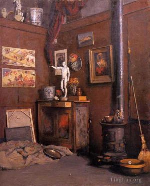 Gustave Caillebotte Werk - Innenraum eines Studios mit Herd